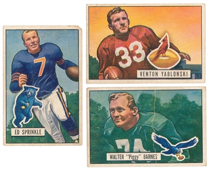  1951 Bowman Football Trio (3 Different) - Including Ed Sprinkle Rookie Card